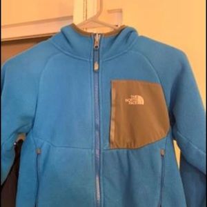 Northface blue zip up , boys